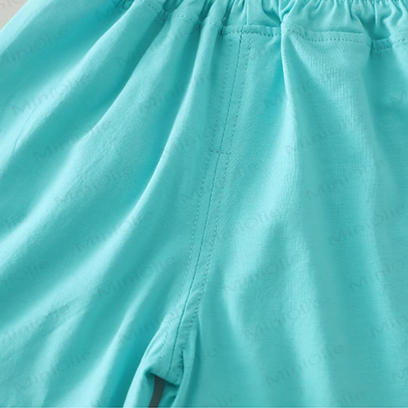 Completo 2 pezzi composto da maglietta e pantaloncini con stampa del viso di un orsetto - image 7