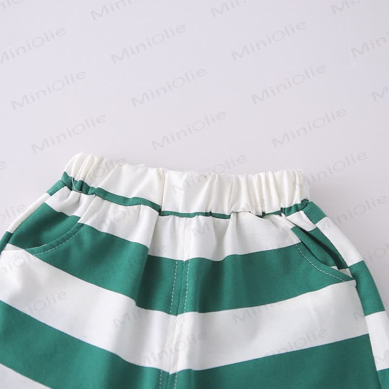 Completo da bambino composto da maglietta e pantaloncini a righe con stampa di patatine fritte. - image 9