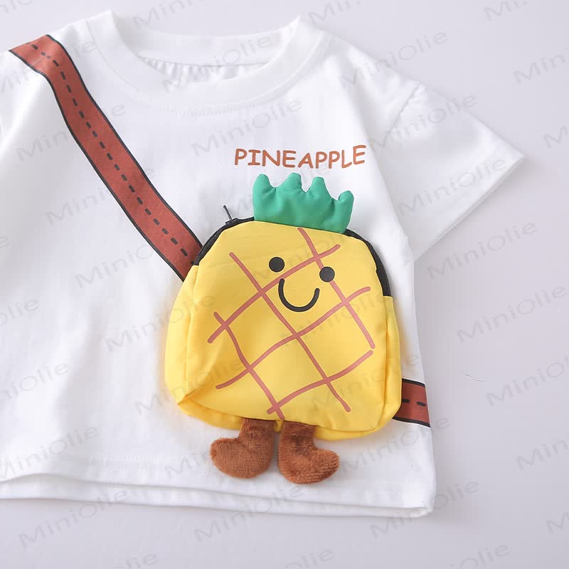 Completo da bambino composto da maglietta con stampa di cartoni animati e pantaloncini di jeans. - image 6