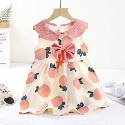 Vestito senza maniche con fiocco e colletto Peter Pan per bambina - Rosa - 8-9T - image 3