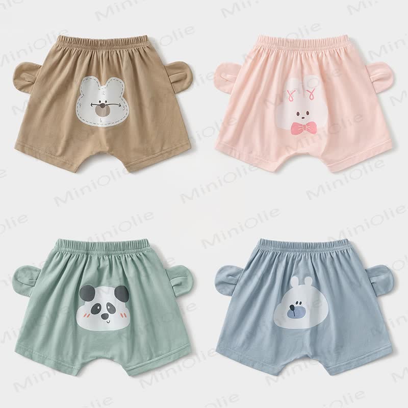 Pantaloncini con stampa di orsetto in stile cartone animato - image 1