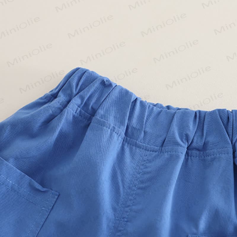 Completo da bambino composto da camicia e pantaloncini in denim. - image 7