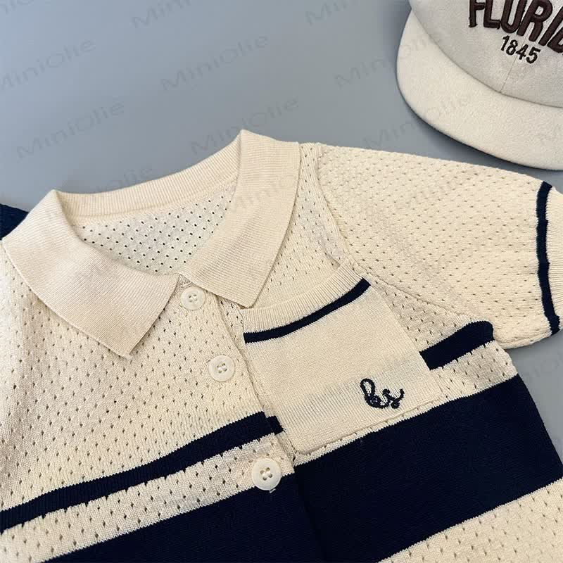 Polo a maglia aperta o pantaloncini a tinta unita per bambini piccoli - image 6