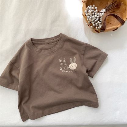 UNO DUE TRE. VAI~T-shirt girocollo con stampa coniglietto per bambini - Marrone - 8-9T - image 3