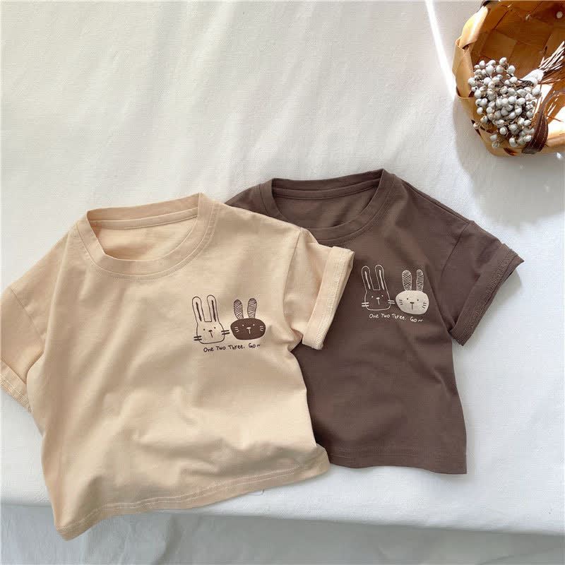 UNO DUE TRE. VAI~T-shirt girocollo con stampa coniglietto per bambini - image 4