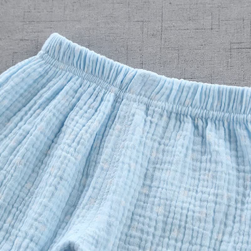 Completo da neonato/a in garza di cotone, composto da canottiera e pantaloncini. - image 6