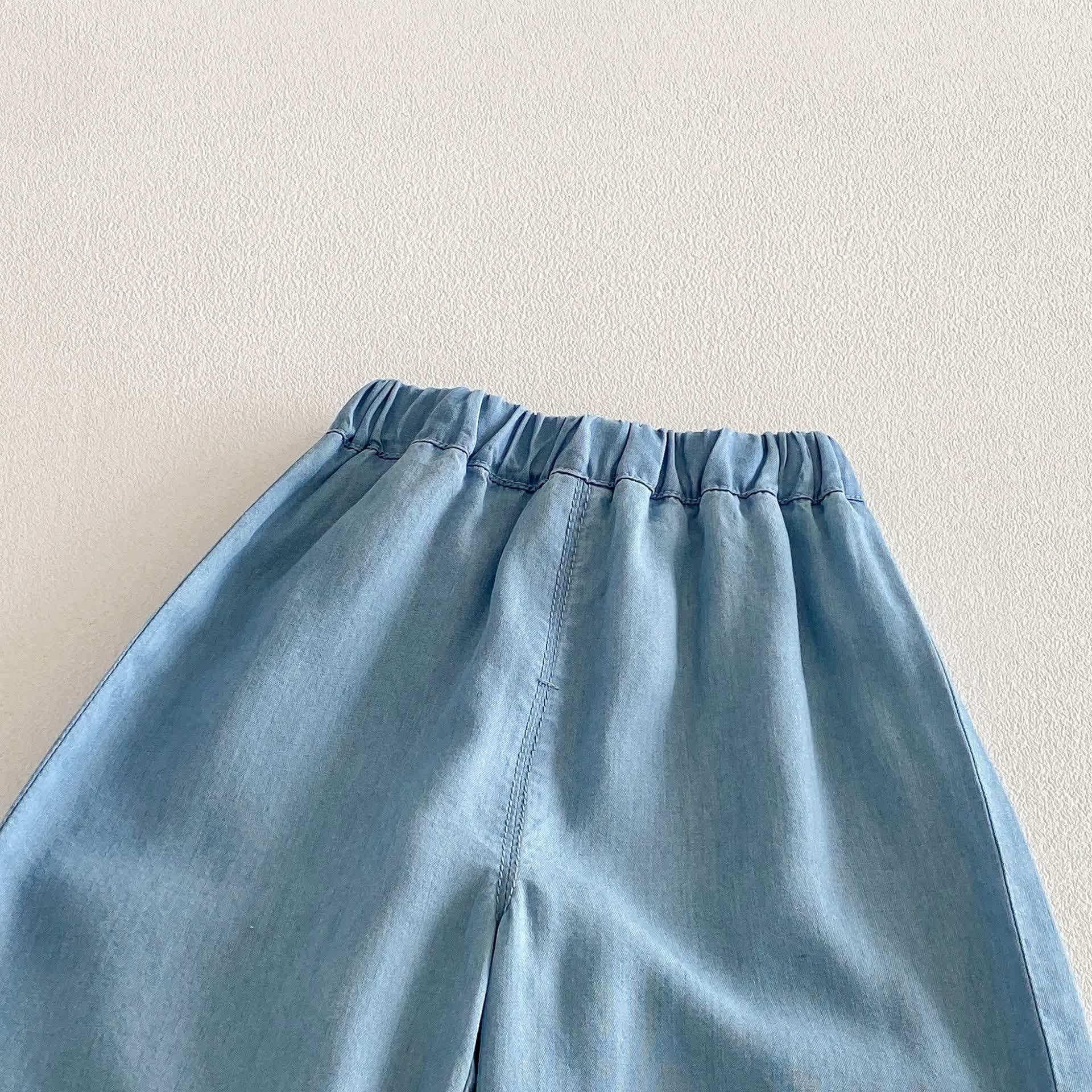 Completo senza maniche in denim per bambina - image 6