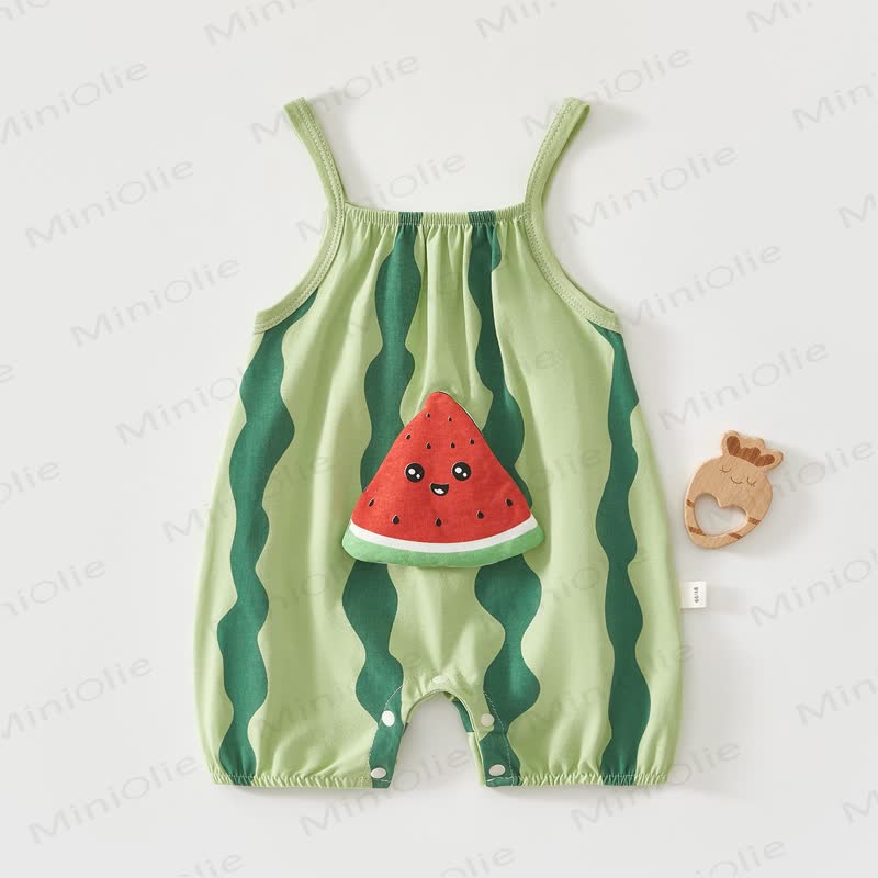 Tutina per neonati con applicazioni di frutta o animali - Anguria verde - 2-3T - image 1