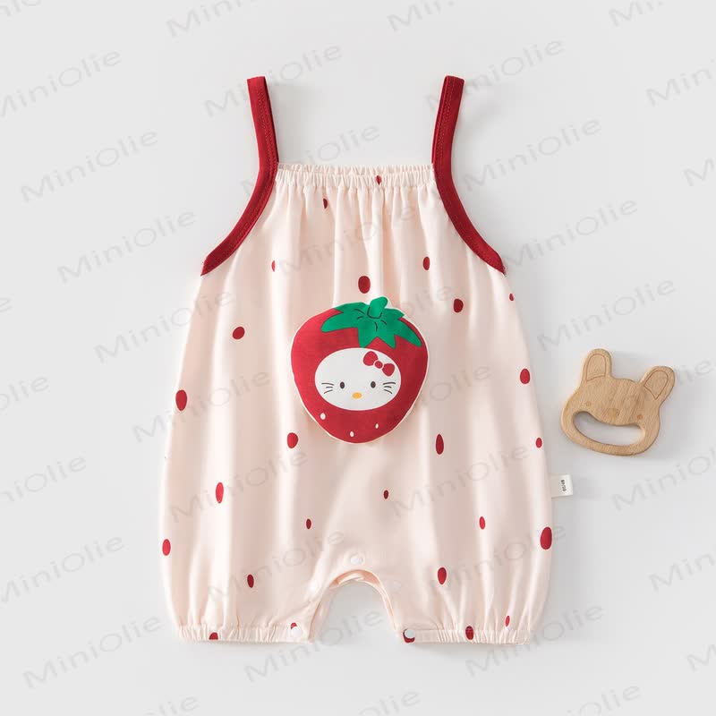 Tutina per neonati con applicazioni di frutta o animali - Fragola rossa - 2-3T - image 3