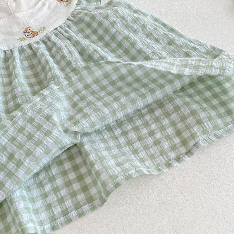 Body/vestitino senza maniche a quadretti verdi con coniglietto per bambina - image 12