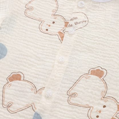Set pigiama da 2 pezzi per neonato/a con stampa di coniglietto bianco. - image 4