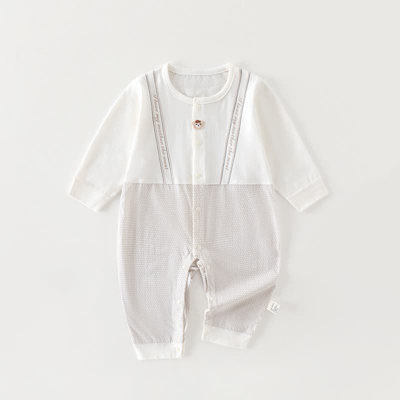 Tutina morbida per neonato con orsetto bianco/blu - Bianco - 1-2T - image 1