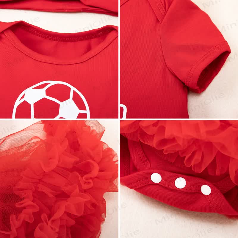Body da bambina in tulle con fascia per capelli, ideale per il calcio. - image 4