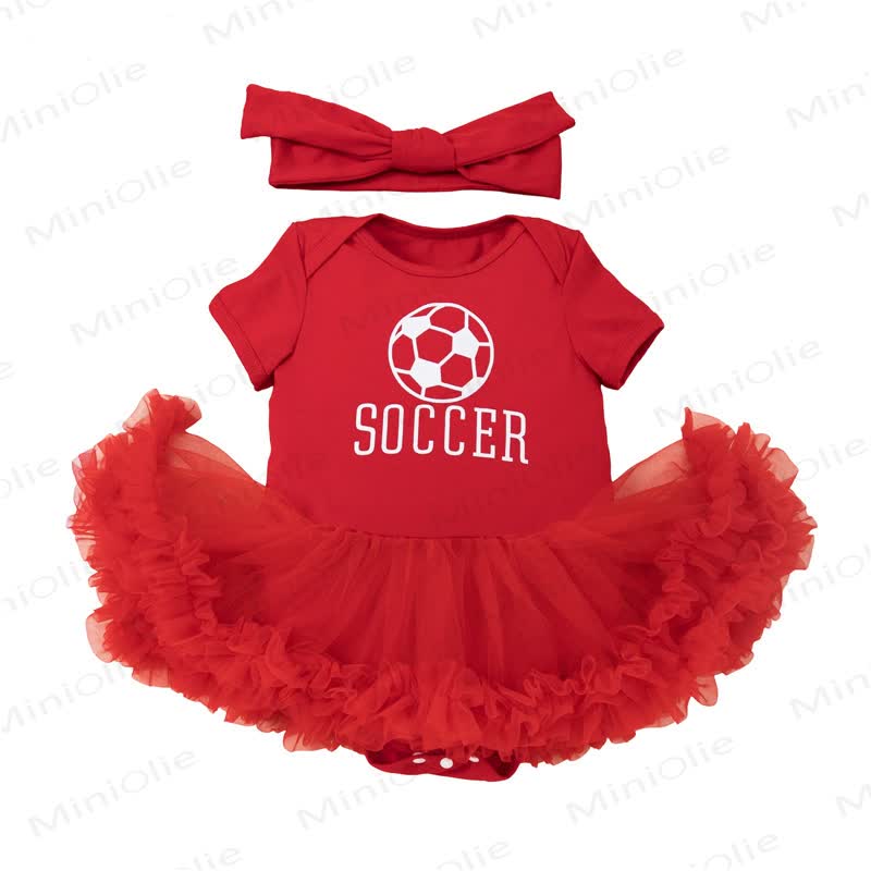 Body da bambina in tulle con fascia per capelli, ideale per il calcio. - image 3
