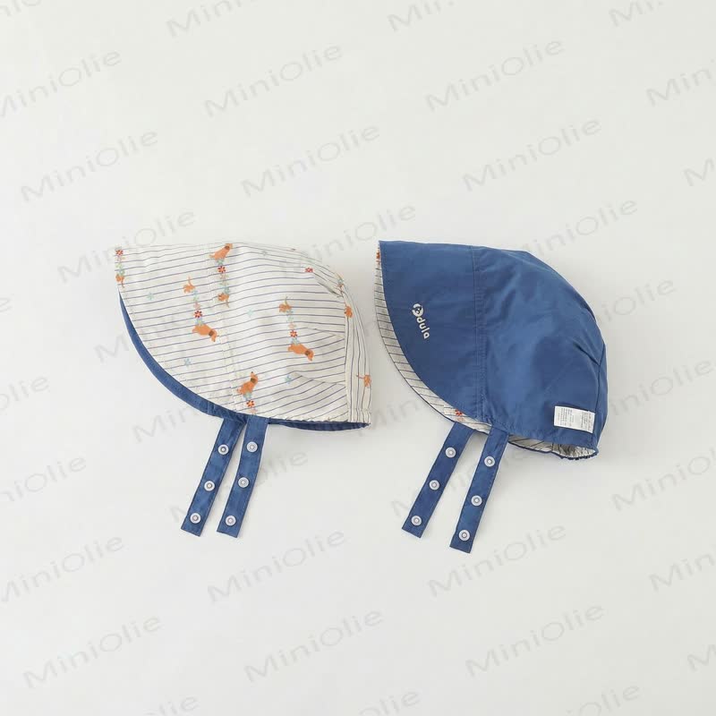 Cappellino reversibile per neonati con protezione solare - Cucciolo Blu - 8-24 mesi - image 5
