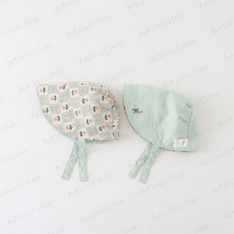 Cappellino reversibile per neonati con protezione solare - Green Champagne - 8-24 mesi - image 8