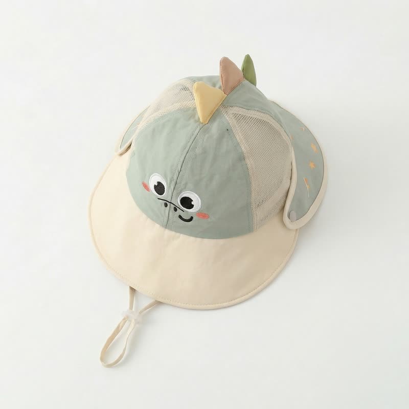Cappellino protettivo dal sole per cuccioli di animale - Dinosauro Verde - 8M-3T - image 5