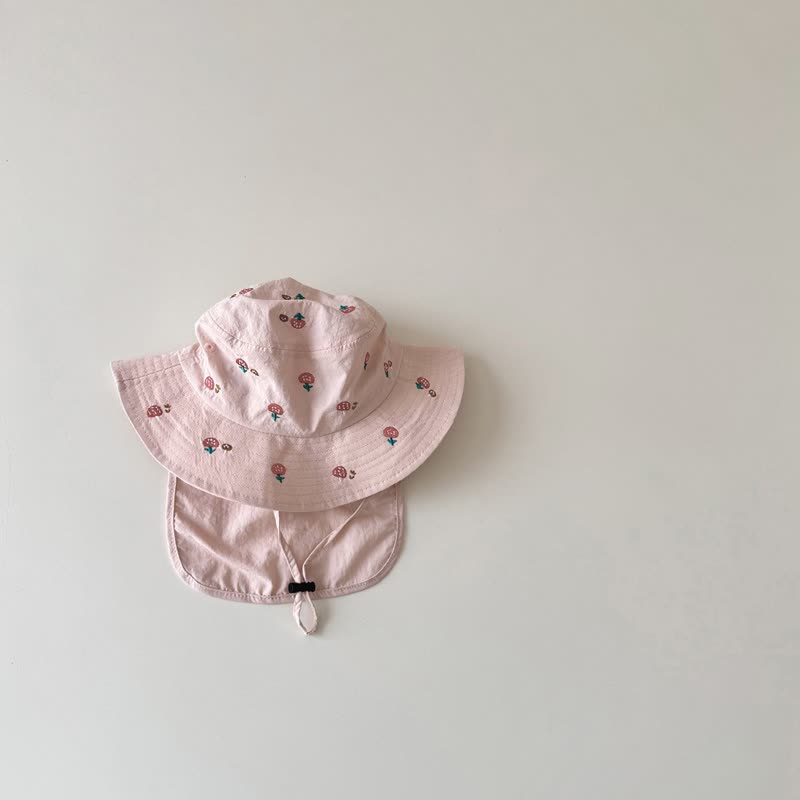 Cappello con cuore di bambino/animale per la protezione solare - Fungo rosa - 2-6T - image 6