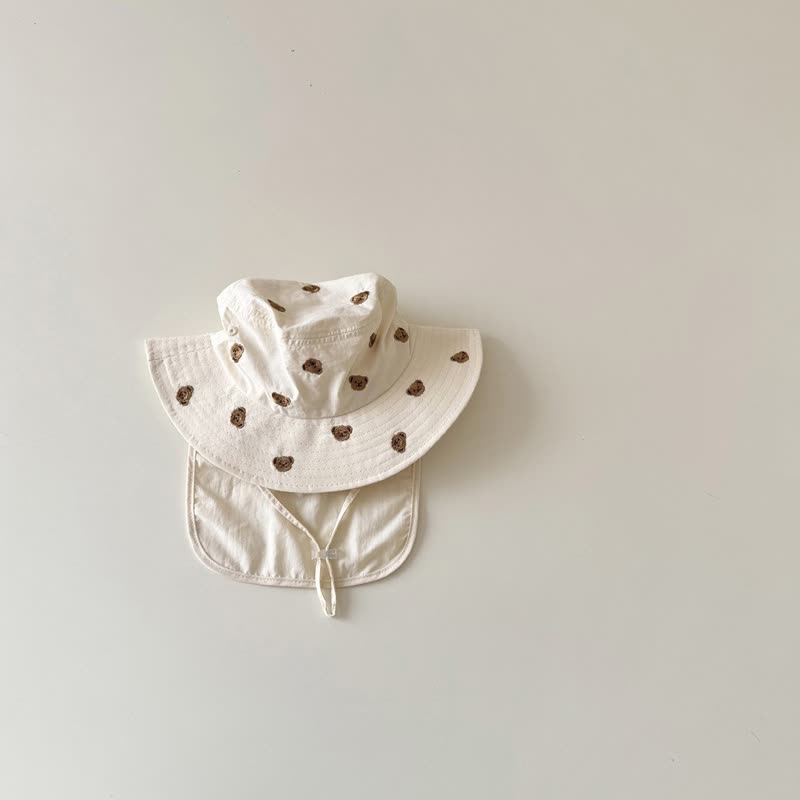 Cappello con cuore di bambino/animale per la protezione solare - Orso Bianco - 2-6T - image 10