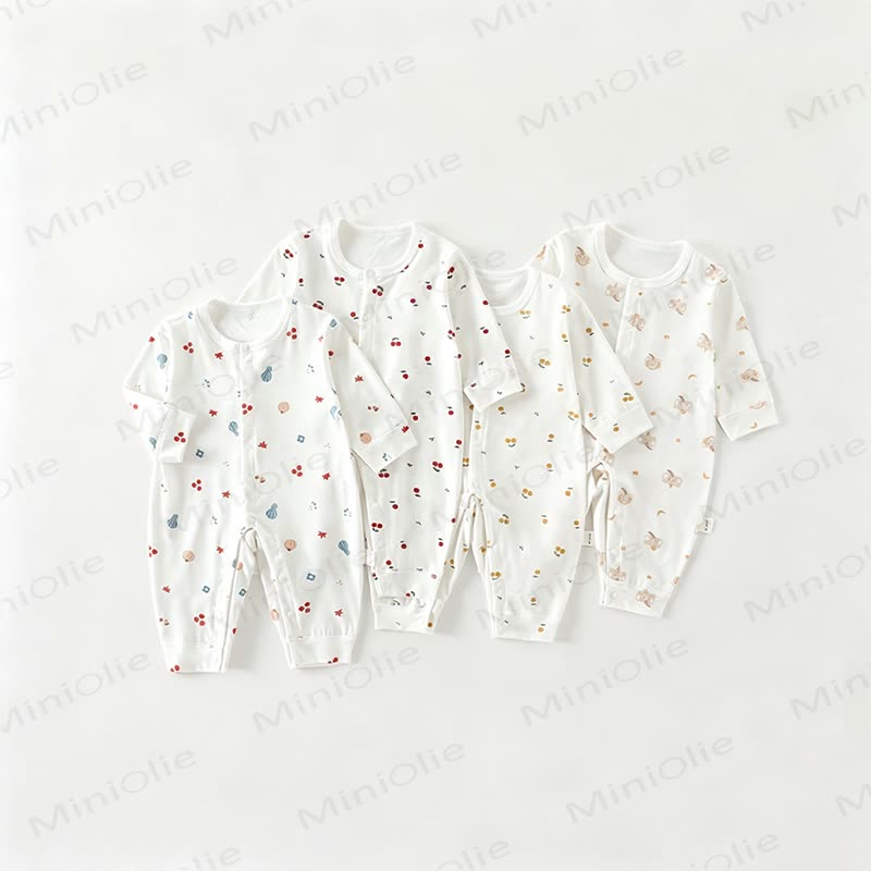 Tutina a maniche lunghe con stampa di frutta per bambini - image 1
