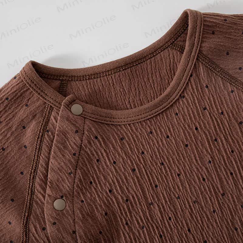 Tutina da neonato in cotone a pois - image 4