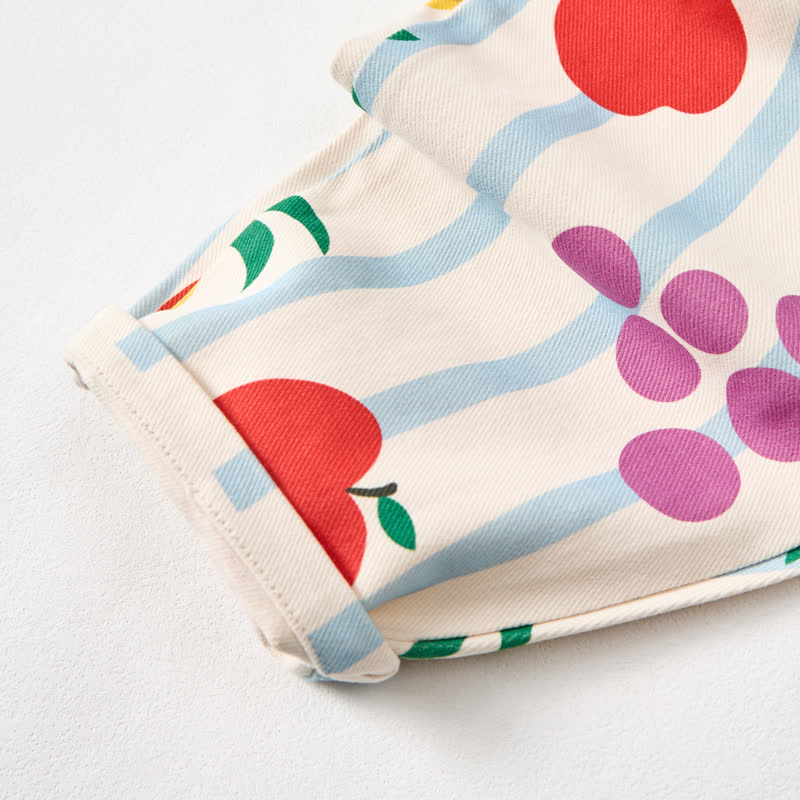 Salopette beige a righe con tasche per neonati e bambini piccoli - image 5
