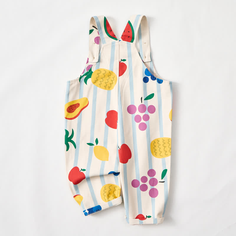 Salopette beige a righe con tasche per neonati e bambini piccoli - image 2