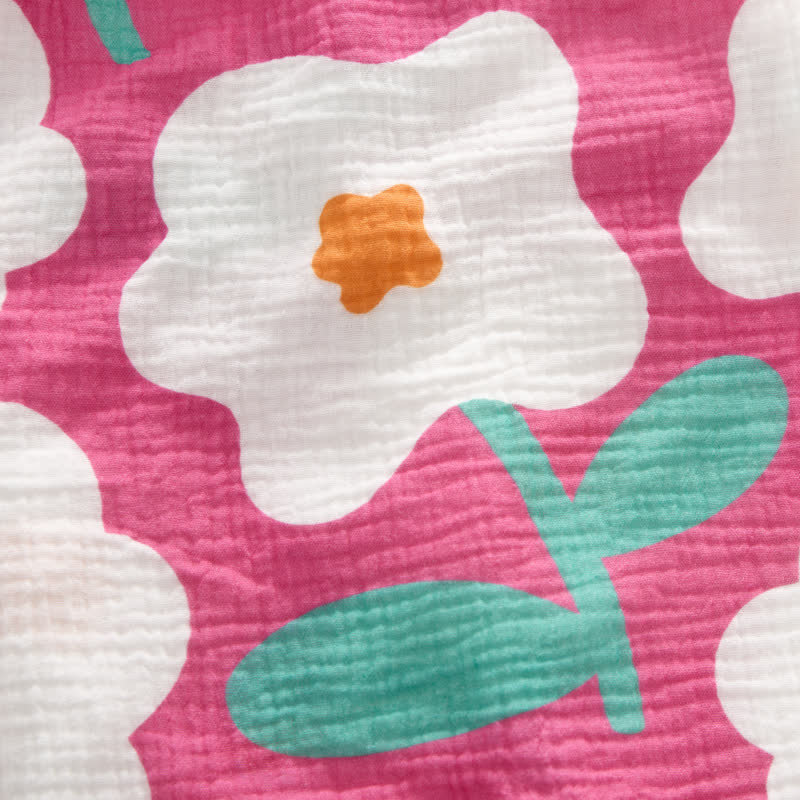 Tutina rosa con stampa margherite e cappellino - image 7