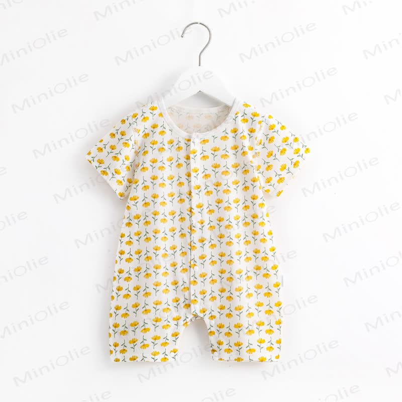 Tutina per neonati in puro cotone con stampa a cartoni animati. - Fiore giallo - 18-24 mesi - image 20