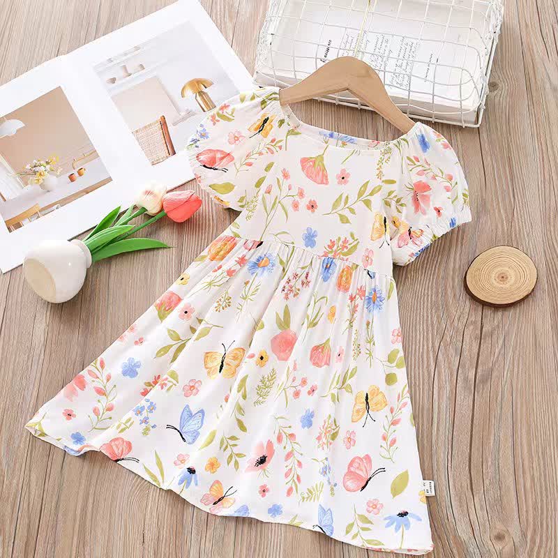 Vestito a maniche corte con stampa integrale per bambina - Farfalla bianca - 10-11T - image 6