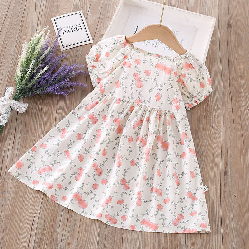 Vestito a maniche corte con stampa integrale per bambina - Melograno bianco - 10-11T - image 17