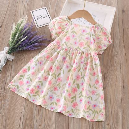Vestito a maniche corte con stampa integrale per bambina - Fiori rosa - 10-11T - image 23