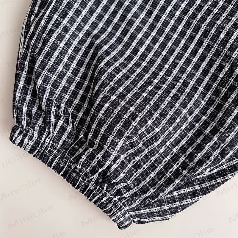 Completo da bambino composto da maglietta con stampa di cane dei cartoni animati e pantaloni a quadretti. - image 7