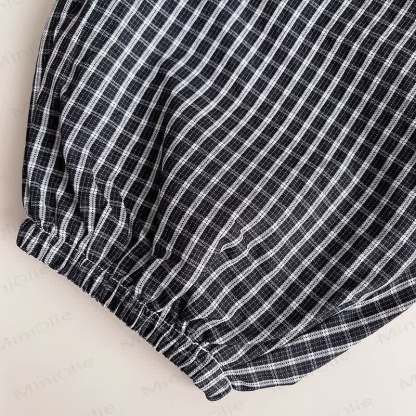 Completo da bambino composto da maglietta con stampa di cane dei cartoni animati e pantaloni a quadretti. - image 7