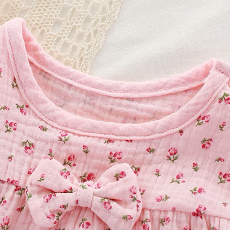 Pigiama da bambina composto da maglietta e pantaloncini con stampa floreale, set di 2 pezzi - image 5