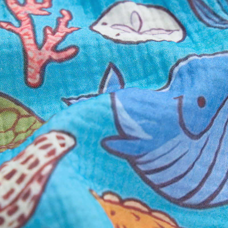 Tutina per neonati con stampa di animali marini e cappellino - image 7