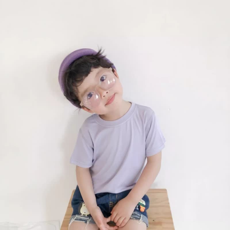 T-shirt casual girocollo a tinta unita per bambini - image 11