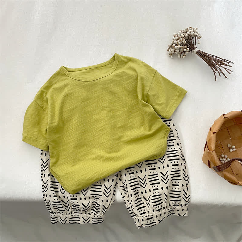 T-shirt girocollo a tinta unita per bambini - Verde - 6.5-8T - image 4