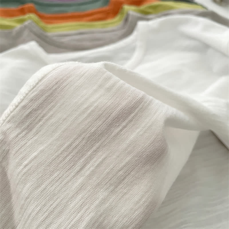 T-shirt girocollo a tinta unita per bambini - image 7