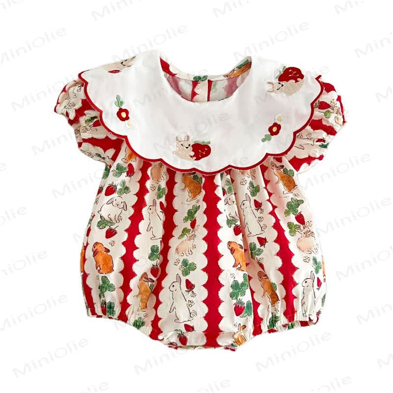 Body per neonati con coniglietto a righe e fragole - image 9