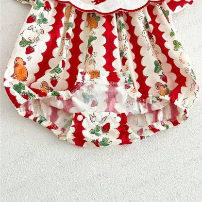 Body per neonati con coniglietto a righe e fragole - image 8