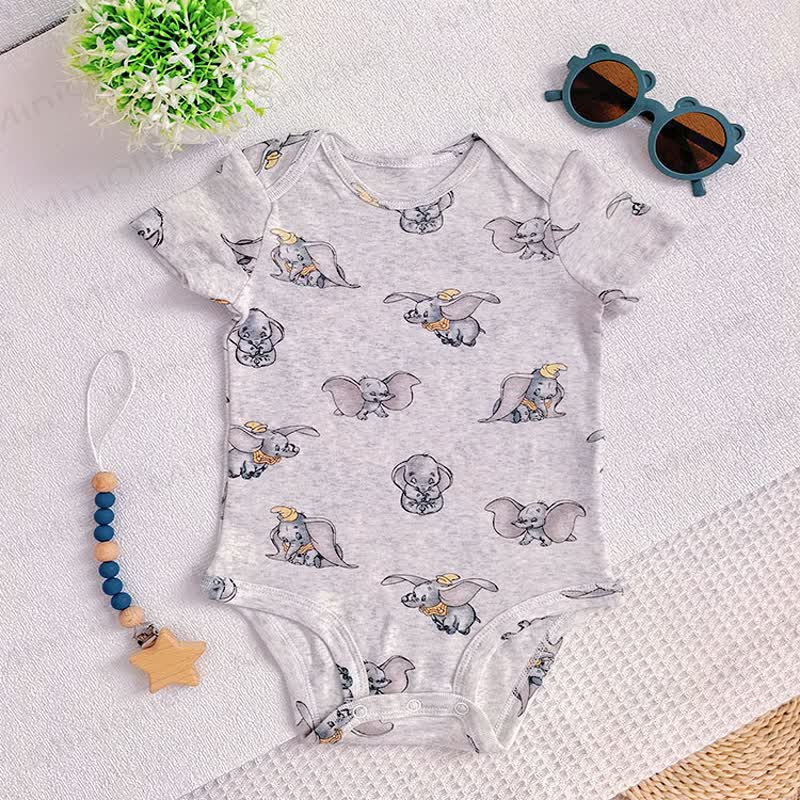 Body a maniche corte in cotone con stampa animalier per neonati - image 7