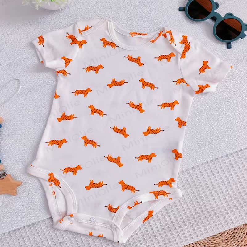 Body a maniche corte in cotone con stampa animalier per neonati - Tigre Bianca - 18-24 mesi - image 2