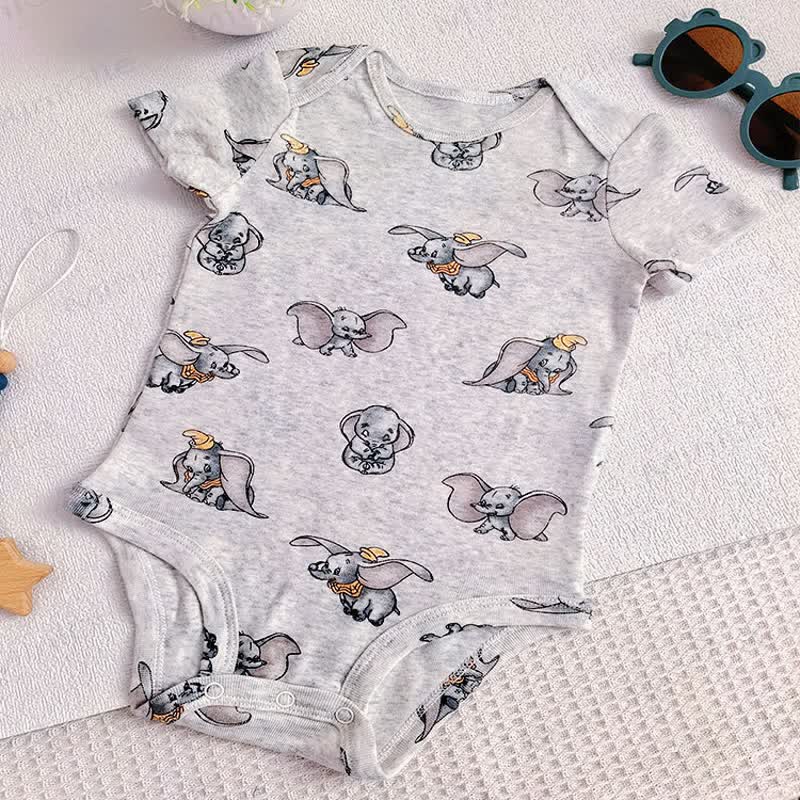Body a maniche corte in cotone con stampa animalier per neonati - Elefante grigio - 18-24 mesi - image 6