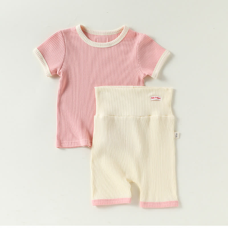 Completo per neonato in maglia a maniche corte - Rosa - 2-3T - image 2