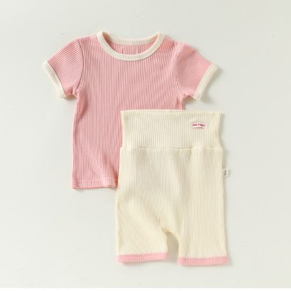 Completo per neonato in maglia a maniche corte - Rosa - 2-3T - image 2