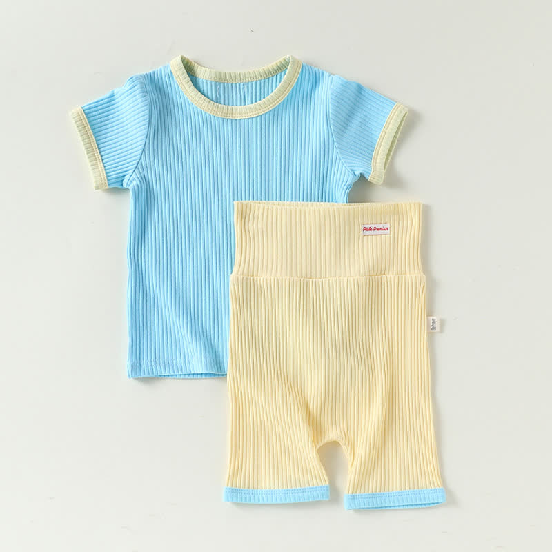 Completo per neonato in maglia a maniche corte - Blu - 2-3T - image 4
