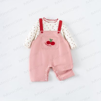 Completo tutina per neonato con ciliegie, carino e allegro - Completo a maniche lunghe - 2-3T - image 2