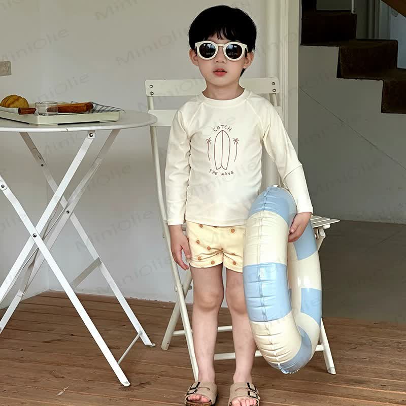 Costume da bagno per bambini, due pezzi, con protezione solare e cuffia inclusa. - image 7