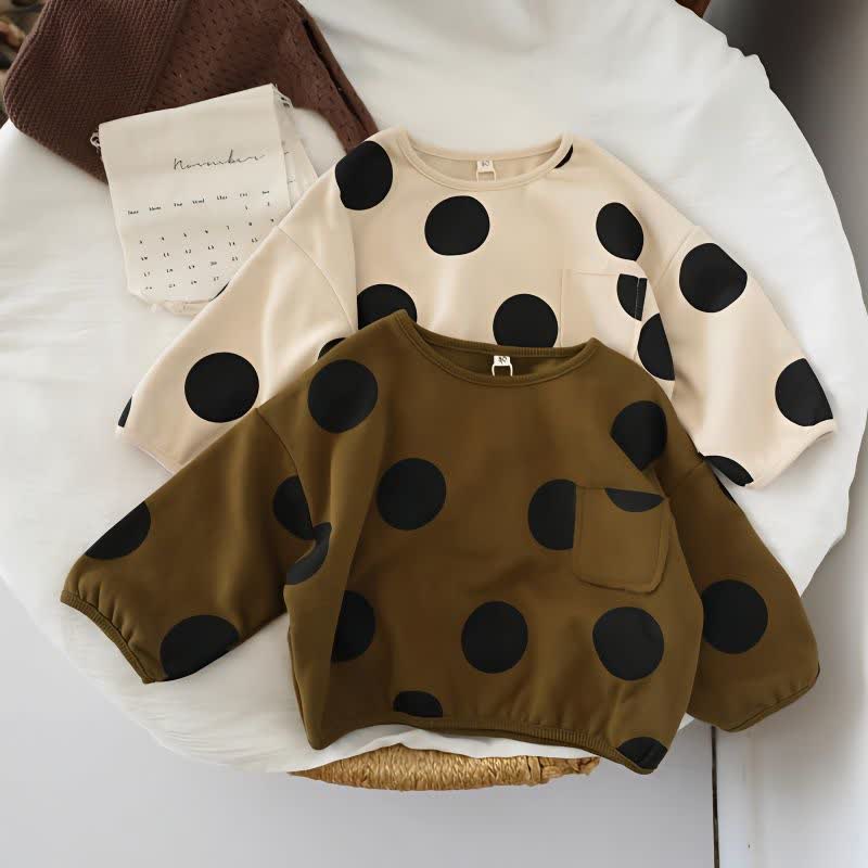 Maglietta a maniche lunghe a pois per neonati e bambini - image 1